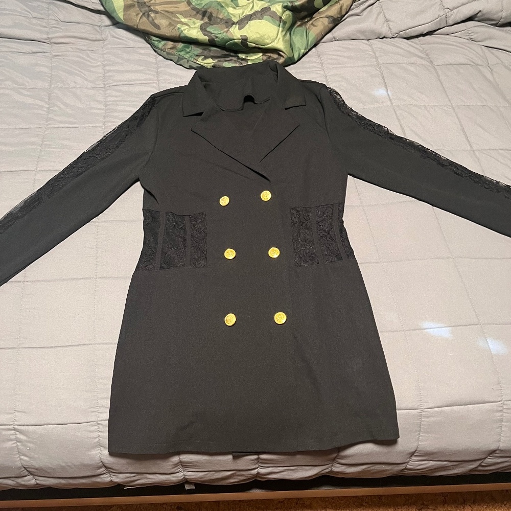 NWOT Lace Inset Black Blazer